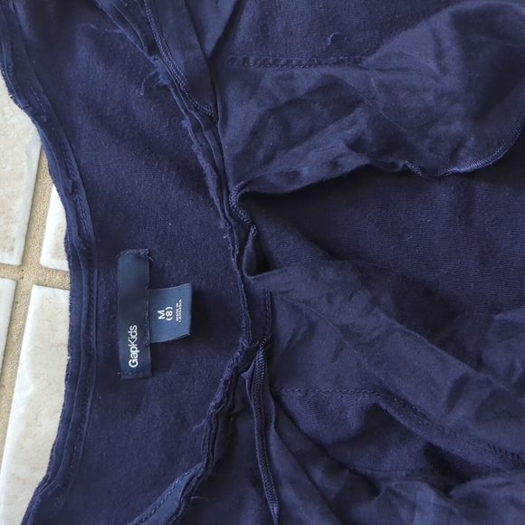 Girls size 8 Gap navy blue and old navy size 8 cream top - Picture 2 of 8